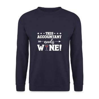 Ce comptable a besoin de Wine Accounting CPA - Sweat-shirt Unisexe - marine - Devant - Alina (178cm) & Michal (187cm)