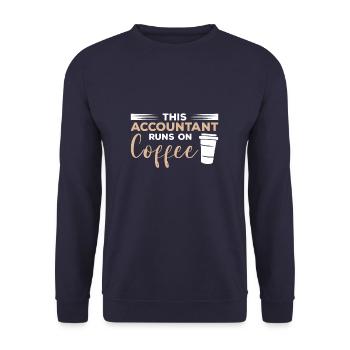 Ce comptable fonctionne sur Coffee Accounting CPA - Sweat-shirt Unisexe - marine - Devant - Alina (178cm) & Michal (187cm)