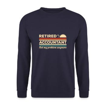 Pensionierter Buchhalter ist nicht mehr mein Problem - Unisex Pullover - Navy - Vorne - Alina (178cm) & Michal (187cm)