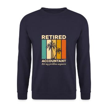 Pensionierter Buchhalter ist nicht mehr mein Problem - Unisex Pullover - Navy - Vorne - Alina (178cm) & Michal (187cm)