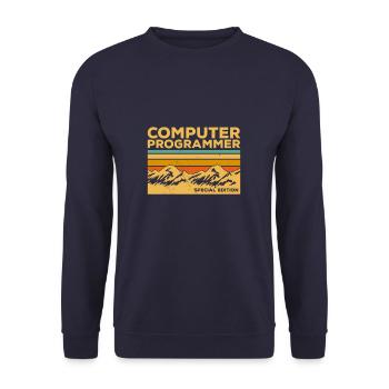 Retro Computer Programmer Special Edition - Unisex Sweatshirt - navy - Front - Alina (178cm) & Michal (187cm)