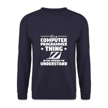 C’est un programmeur informatique que vous ne voudriez pas - Sweat-shirt Unisexe - marine - Devant - Alina (178cm) & Michal (187cm)