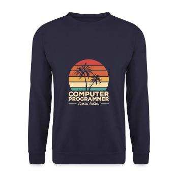 Retro Computer Programmer Special Edition - Unisex Sweatshirt - navy - Front - Alina (178cm) & Michal (187cm)