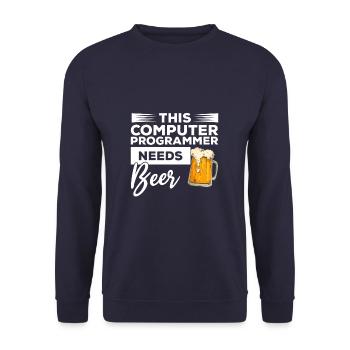 Ce programmeur informatique a besoin de programmation de bière - Sweat-shirt Unisexe - marine - Devant - Alina (178cm) & Michal (187cm)