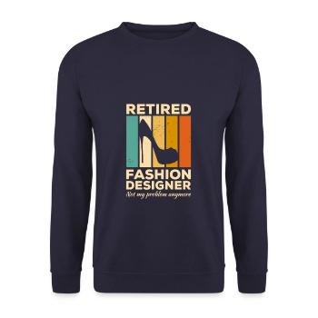 Modedesignerin im Ruhestand ist nicht mehr mein Problem - Unisex Pullover - Navy - Vorne - Alina (178cm) & Michal (187cm)