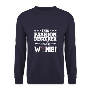 This Fashion Designer Needs Wine Designing - Unisex Sweatshirt - navy - Front - Alina (178cm) & Michal (187cm)