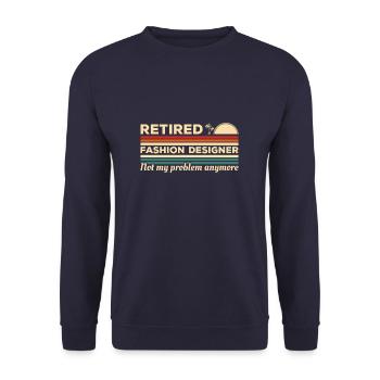Modedesignerin im Ruhestand ist nicht mehr mein Problem - Unisex Pullover - Navy - Vorne - Alina (178cm) & Michal (187cm)