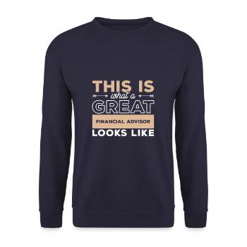 Voici à quoi ressemble un bon conseiller financier - Sweat-shirt Unisexe - marine - Devant - Alina (178cm) & Michal (187cm)