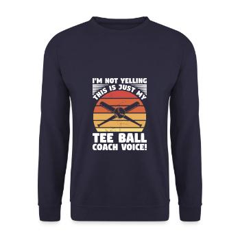 Ich schreie nicht, das ist nur mein Abschlagstrainer - Unisex Pullover - Navy - Vorne - Alina (178cm) & Michal (187cm)