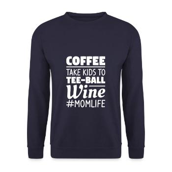 Ich schreie nicht, das ist meine T-Ball-Mutterstimme - Unisex Pullover - Navy - Vorne - Alina (178cm) & Michal (187cm)