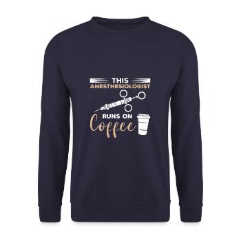 Cet anesthésiste fonctionne au café - Sweat-shirt Unisexe - marine - Devant - Alina (178cm) & Michal (187cm)