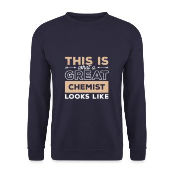 This Is What A Great Chemist Looks Like Chemistry - Unisex Sweatshirt - navy - Front - Alina (178cm) & Michal (187cm)