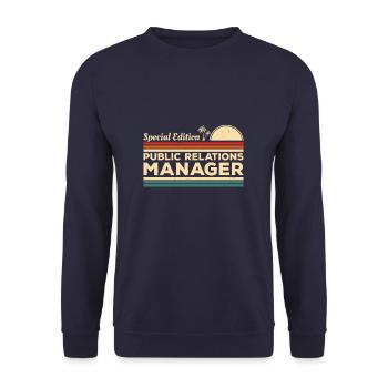 Vintage Special Edition Public Relations Manager - Unisex Sweatshirt - navy - Front - Alina (178cm) & Michal (187cm)