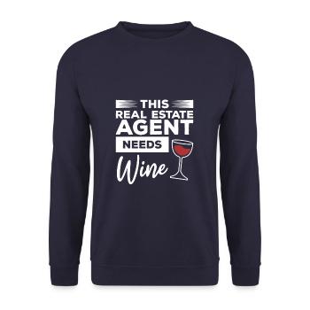 This Real Estate Agent Needs Wine Broker Realtor - Unisex Sweatshirt - navy - Front - Alina (178cm) & Michal (187cm)