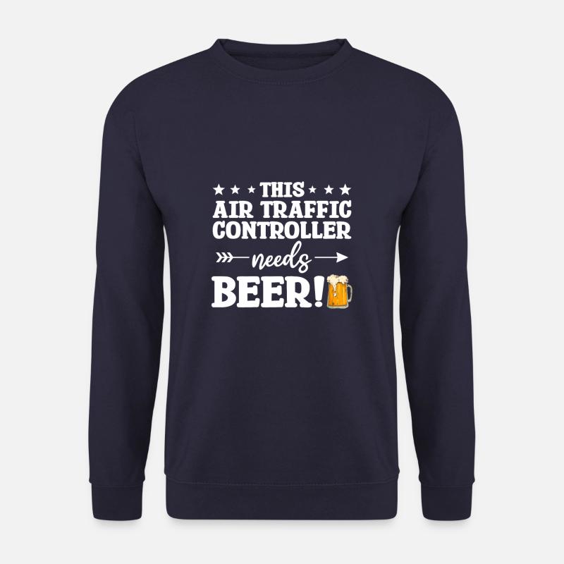 Dieser Fluglotse braucht Bier - Unisex Pullover - Navy