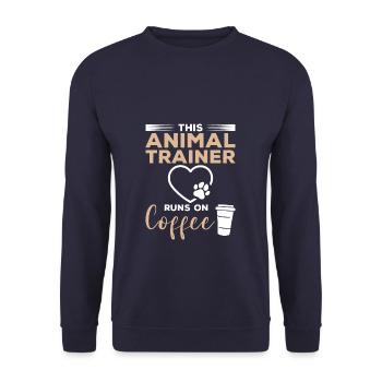 Ce dresseur d’animaux fonctionne au café - Sweat-shirt Unisexe - marine - Devant - Alina (178cm) & Michal (187cm)