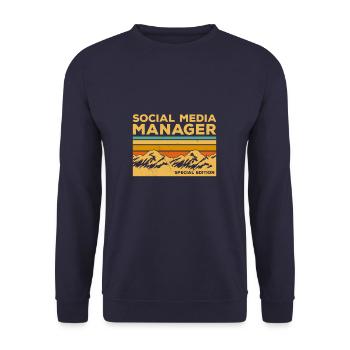 Vintage Social Media Manager Sonderausgabe - Unisex Pullover - Navy - Vorne - Alina (178cm) & Michal (187cm)