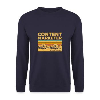 Vintage Content Marketer Special Edition Marketing - Unisex Sweatshirt - navy - Front - Alina (178cm) & Michal (187cm)