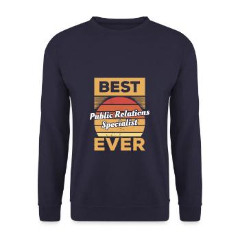 Vintage Best Public Relations Specialist Ever - Unisex Sweatshirt - navy - Front - Alina (178cm) & Michal (187cm)