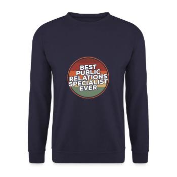 Vintage Best Public Relations Specialist Ever - Unisex Sweatshirt - navy - Front - Alina (178cm) & Michal (187cm)