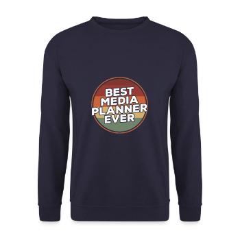 Vintage Best Media Media Planner Ever Marketing - Unisex Sweatshirt - navy - Front - Alina (178cm) & Michal (187cm)