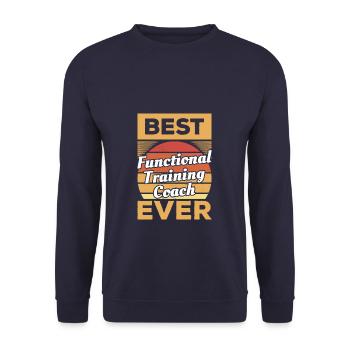 Vintage Best Functional Training Coach Ever - Unisex Sweatshirt - navy - Front - Alina (178cm) & Michal (187cm)