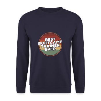 Vintage Bester Bootcamp-Trainer aller Zeiten Training - Unisex Pullover - Navy - Vorne - Alina (178cm) & Michal (187cm)