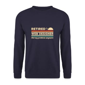 Pensionierter Webdesigner ist nicht mehr mein Problem - Unisex Pullover - Navy - Vorne - Alina (178cm) & Michal (187cm)