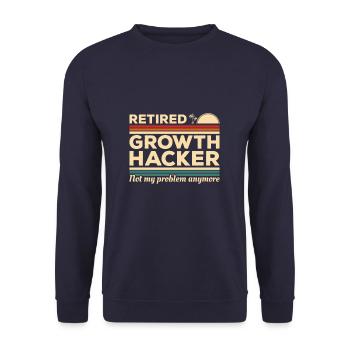 Pensionierter Growth Hacker ist nicht mehr mein Problem - Unisex Pullover - Navy - Vorne - Alina (178cm) & Michal (187cm)