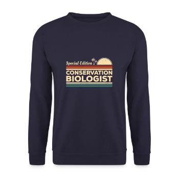 Vintage Special Edition Conservation Biologist - Unisex Sweatshirt - navy - Front - Alina (178cm) & Michal (187cm)