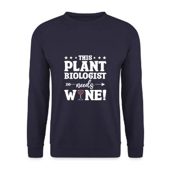 This Plant Biologist Needs Wine Botany - Unisex Sweatshirt - navy - Front - Alina (178cm) & Michal (187cm)