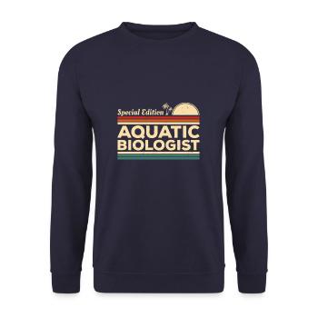 Vintage Special Edition Aquatic Biologist Biology - Unisex Sweatshirt - navy - Front - Alina (178cm) & Michal (187cm)