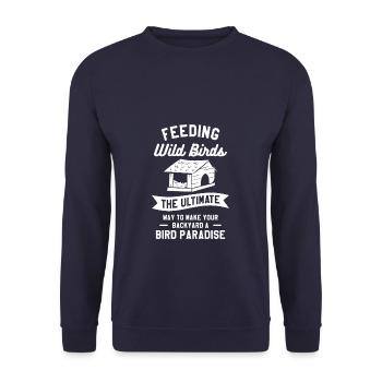Das Füttern von Wildvögeln ist der ultimative Weg, um Ihre - Unisex Pullover - Navy - Vorne - Alina (178cm) & Michal (187cm)