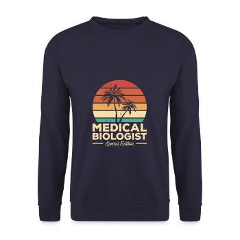 Vintage Medizinischer Biologe Sonderausgabe Biologie - Unisex Pullover - Navy - Vorne - Alina (178cm) & Michal (187cm)