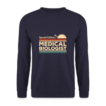 Vintage Sonderausgabe Medizinischer Biologe Biologie - Unisex Pullover - Navy - Vorne - Alina (178cm) & Michal (187cm)