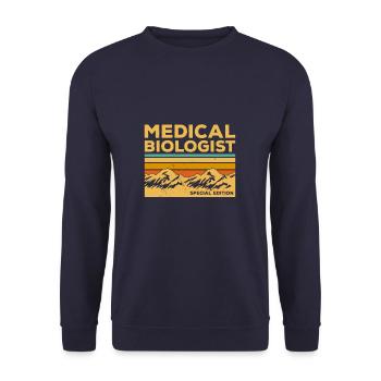 Vintage Medizinischer Biologe Sonderausgabe Biologie - Unisex Pullover - Navy - Vorne - Alina (178cm) & Michal (187cm)