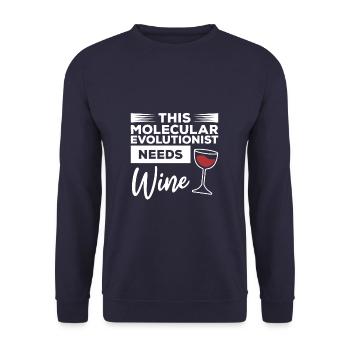 This Molecular Evolutionist Needs Wine Evolution - Unisex Sweatshirt - navy - Front - Alina (178cm) & Michal (187cm)