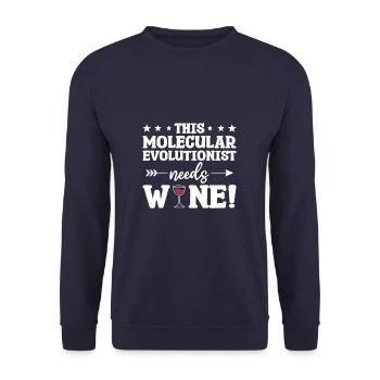 This Molecular Evolutionist Needs Wine Evolution - Unisex Sweatshirt - navy - Front - Alina (178cm) & Michal (187cm)