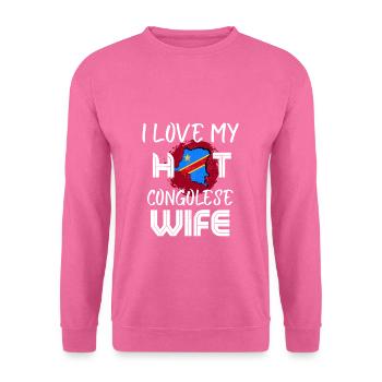 Funny I Love My Hot Congolese Wife Husband - Unisex Pullover - Pink - Vorne
