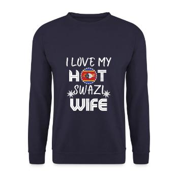 C’est drôle que j’aime mon mari Hot Eswatini Wife - Sweat-shirt Unisexe - marine - Devant - Alina (178cm) & Michal (187cm)