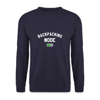 Backpacking Is My Cardio Hiking Hiker - Unisex Sweatshirt - navy - Front - Alina (178cm) & Michal (187cm)