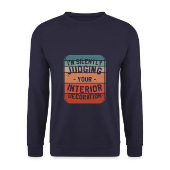 Je juge silencieusement votre décoration intérieure - Sweat-shirt Unisexe - marine - Devant - Alina (178cm) & Michal (187cm)