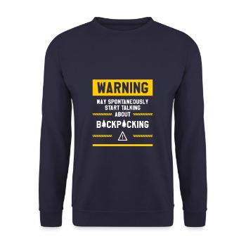 Warning May Spontaneously Start Talking About - Unisex Sweatshirt - navy - Front - Alina (178cm) & Michal (187cm)