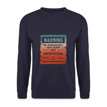 Warning May Spontaneously Start Talking About - Unisex Sweatshirt - navy - Front - Alina (178cm) & Michal (187cm)