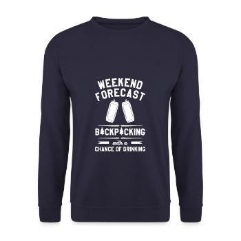 Weekend Forecast Backpacking With A Chance Of - Unisex Sweatshirt - navy - Front - Alina (178cm) & Michal (187cm)