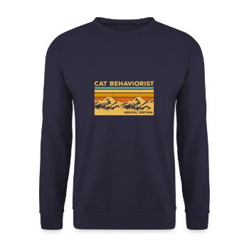 Vintage Cat Behaviorist Sonderedition - Unisex Pullover - Navy - Vorne - Alina (178cm) & Michal (187cm)