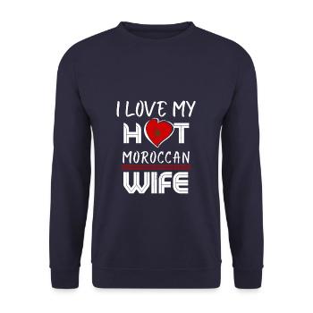 C’est drôle que j’aime mon mari marocain chaud - Sweat-shirt Unisexe - marine - Devant - Alina (178cm) & Michal (187cm)