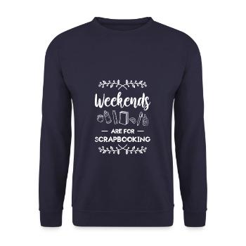 Wochenenden sind für Scrapbooking Scrapbook Crafter - Unisex Pullover - Navy - Vorne - Alina (178cm) & Michal (187cm)
