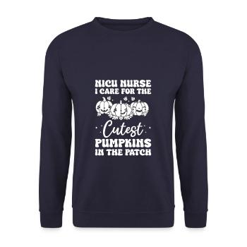 NICU Nurse I Care For The Cutest Pumpkins In The - Unisex Sweatshirt - navy - Front - Alina (178cm) & Michal (187cm)