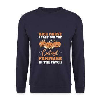 NICU Nurse I Care For The Cutest Pumpkins In The - Unisex Sweatshirt - navy - Front - Alina (178cm) & Michal (187cm)